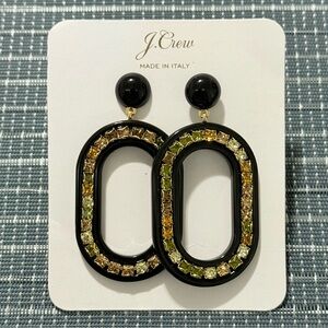 NEW | J. Crew | Black Rodolfo Glass Stone Italian Made Earrings (RET $68)